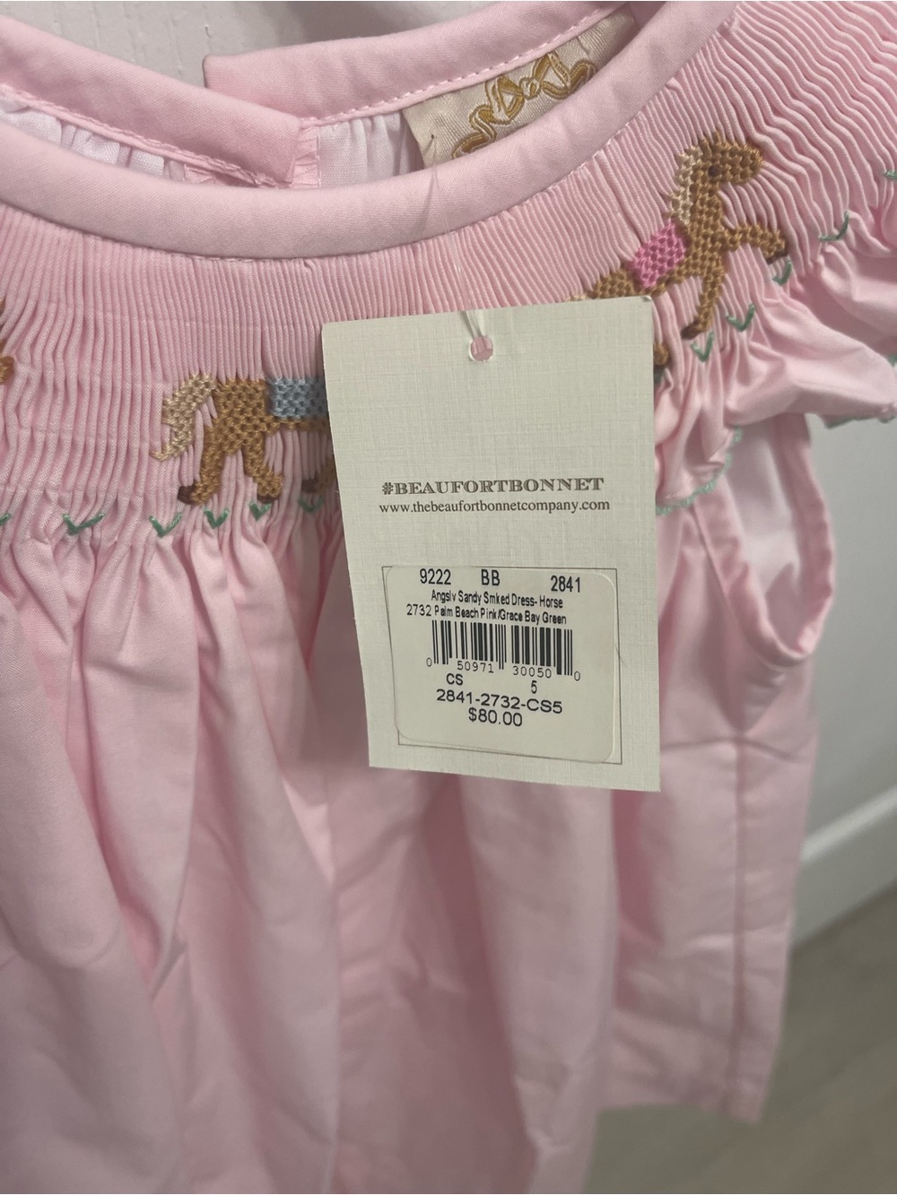 TBBC - Pink Smocked Angel Sleeve Kids Dress - Picture 2 of 2